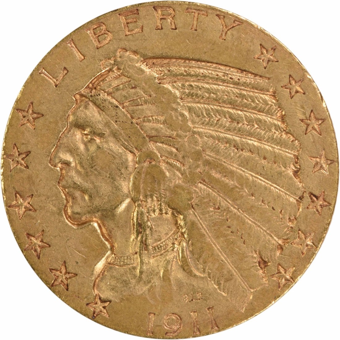 Uncertified EF $5 Gold Indian 1911-S: Uncertified EF $5 Gold Indian 1911-S The 1911-S $5 Gold Indian features a striking design by Bela Lyon Pratt, with its reeded edge and 21.60 millimeter diameter making it a notable example of early