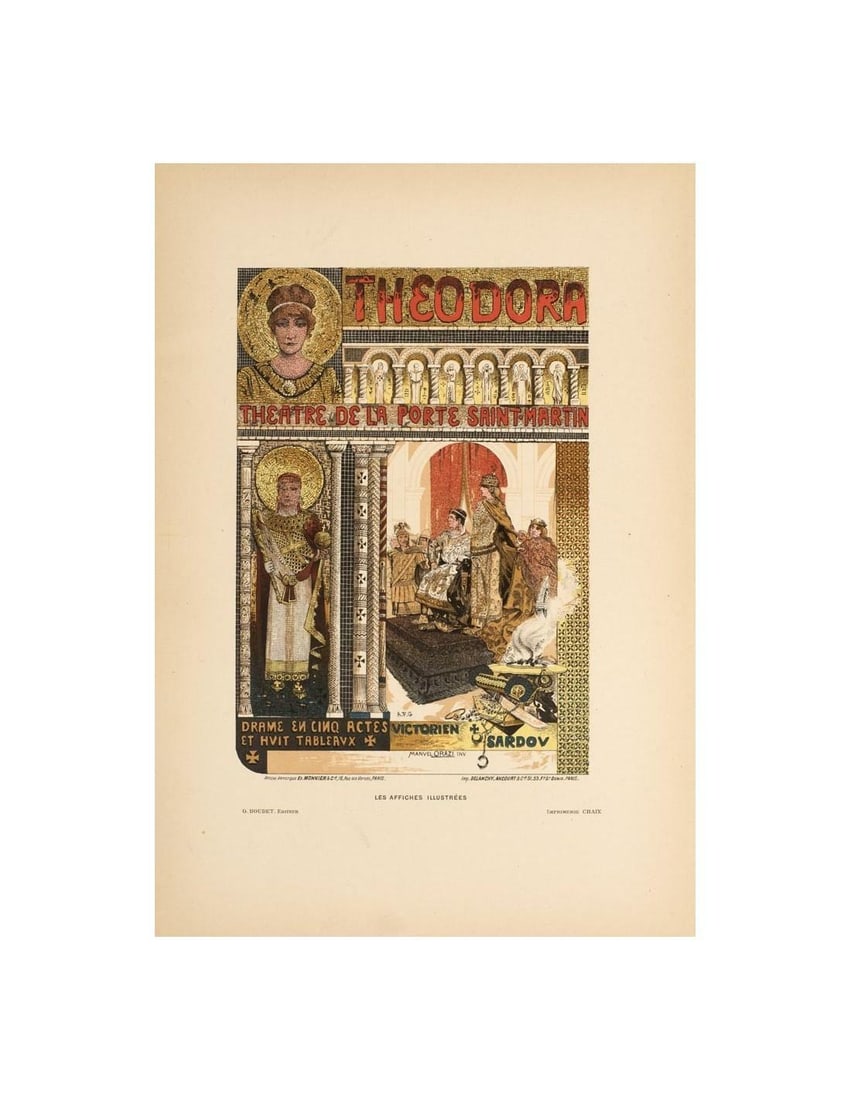 Original Vintage Poster Theodora By Orazi For Affiches Illustrees 1896: Original Vintage Poster Theodora By Orazi For Affiches Illustrees 1896 Item Specifics: Artist: ORAZI Style: Art Nouveau Date Of Creation: 1897 Year Of Production: 1897 Width (Inches): 8.5 Subject: VEN