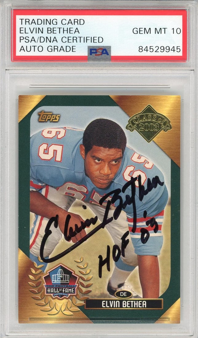 Elvin Bethea "HOF 03" Autographed 2003 Topps Card (PSA Auto 10) (1 of 2)