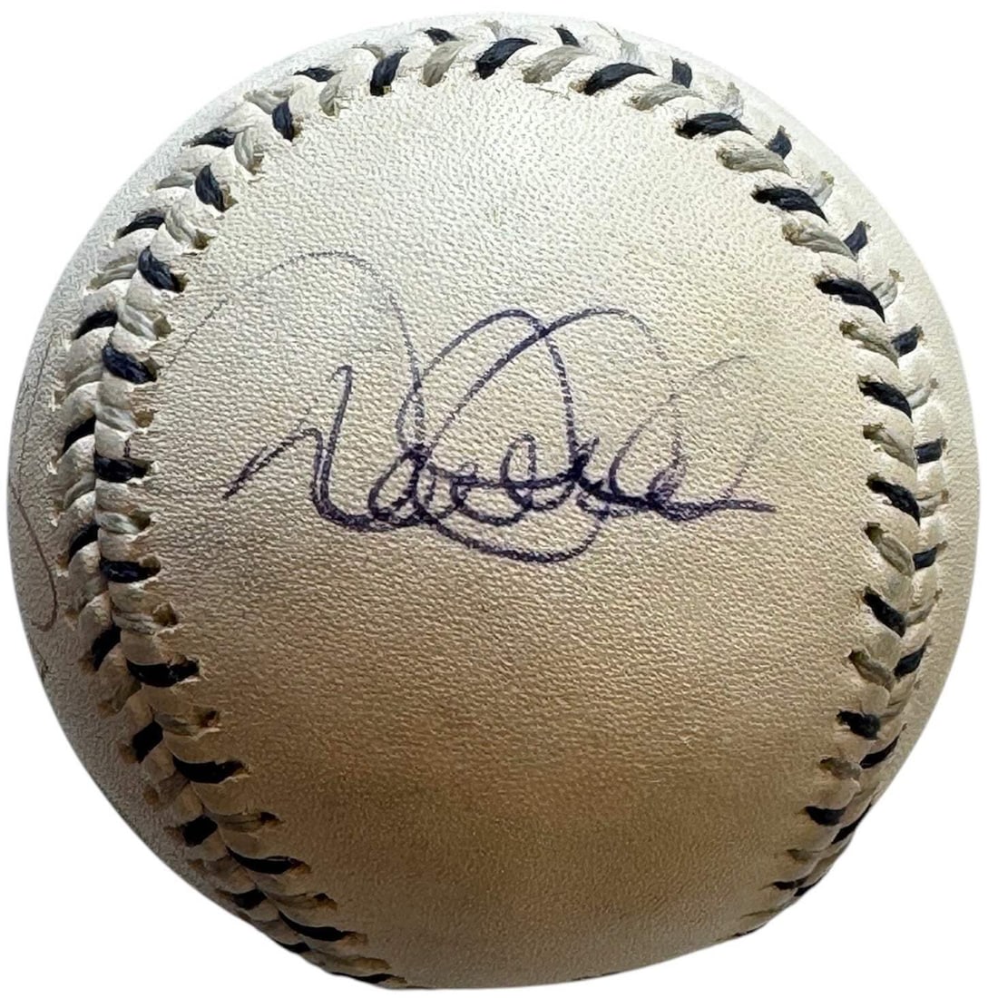Derek Jeter Justin Morneau Milton Bradley Autographed 2008 All Star Baseball (JS (1 of 4)