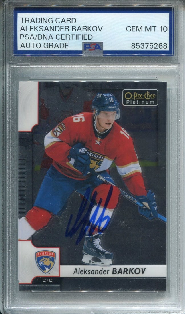 Aleksander Barkov Autographed O-Pee-Chee Card PSA Auto Grade 10 (1 of 2)