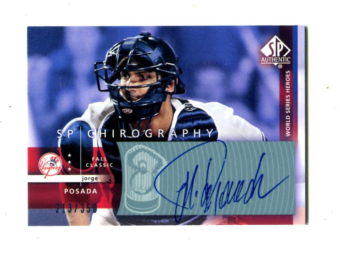 Jorge Posada 2003 Upper Deck SP Chirography #JP1 Autographed Card/ 350 (1 of 2)