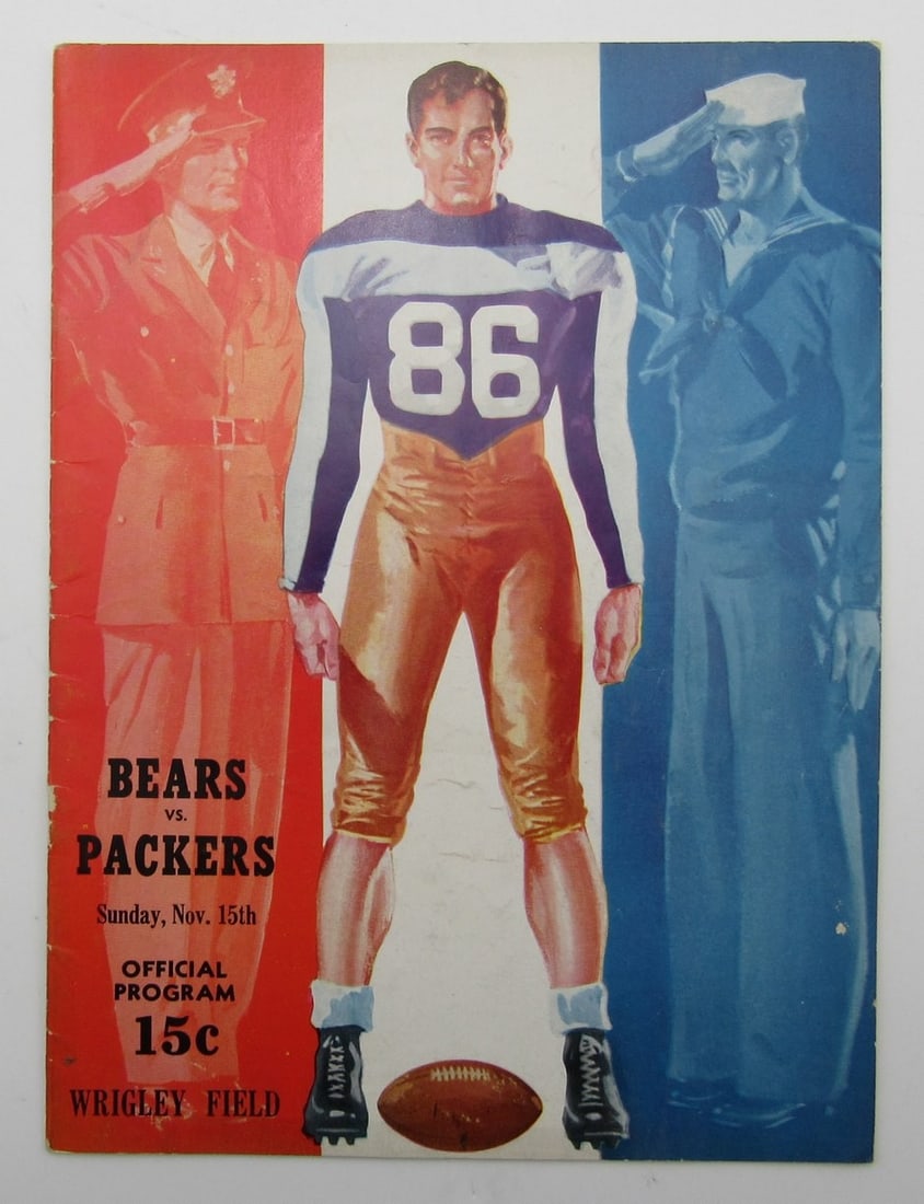 Nov. 15, 1942 Chicago Bears vs. Green Bay Packers Football Game Program 195611: Nov. 15, 1942 Chicago Bears vs. Green Bay Packers Football Game Program 195611 Original 1956 Chicago Bears vs. Green Bay Packers Football Game Program, featuring the historic matchup on November 15, 1