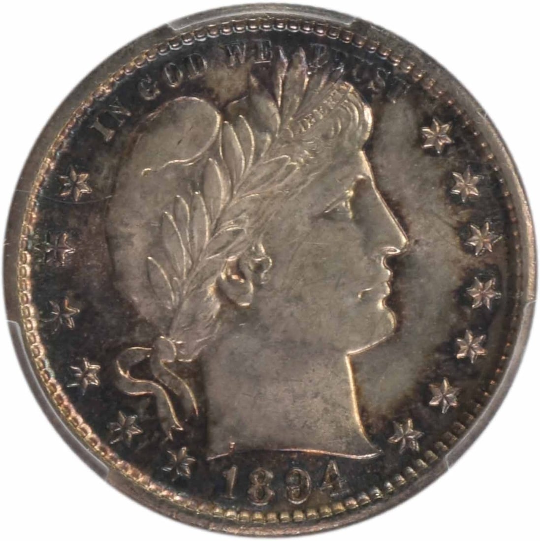 MS64 Barber Quarter 1894-S Silver - 2