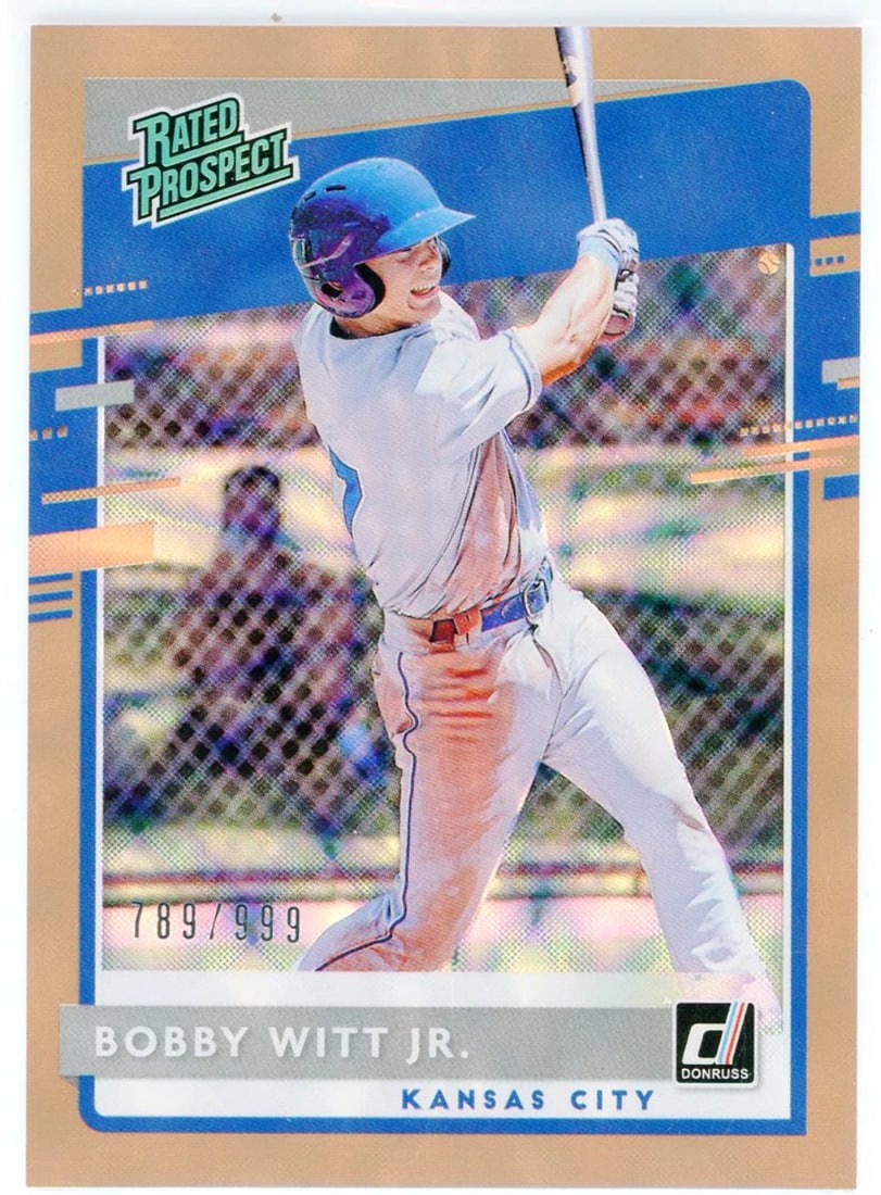 Bobby Witt Jr. 2020 Panini Donruss Rated Prospect Bronze Card #RP-2 (1 of 2)