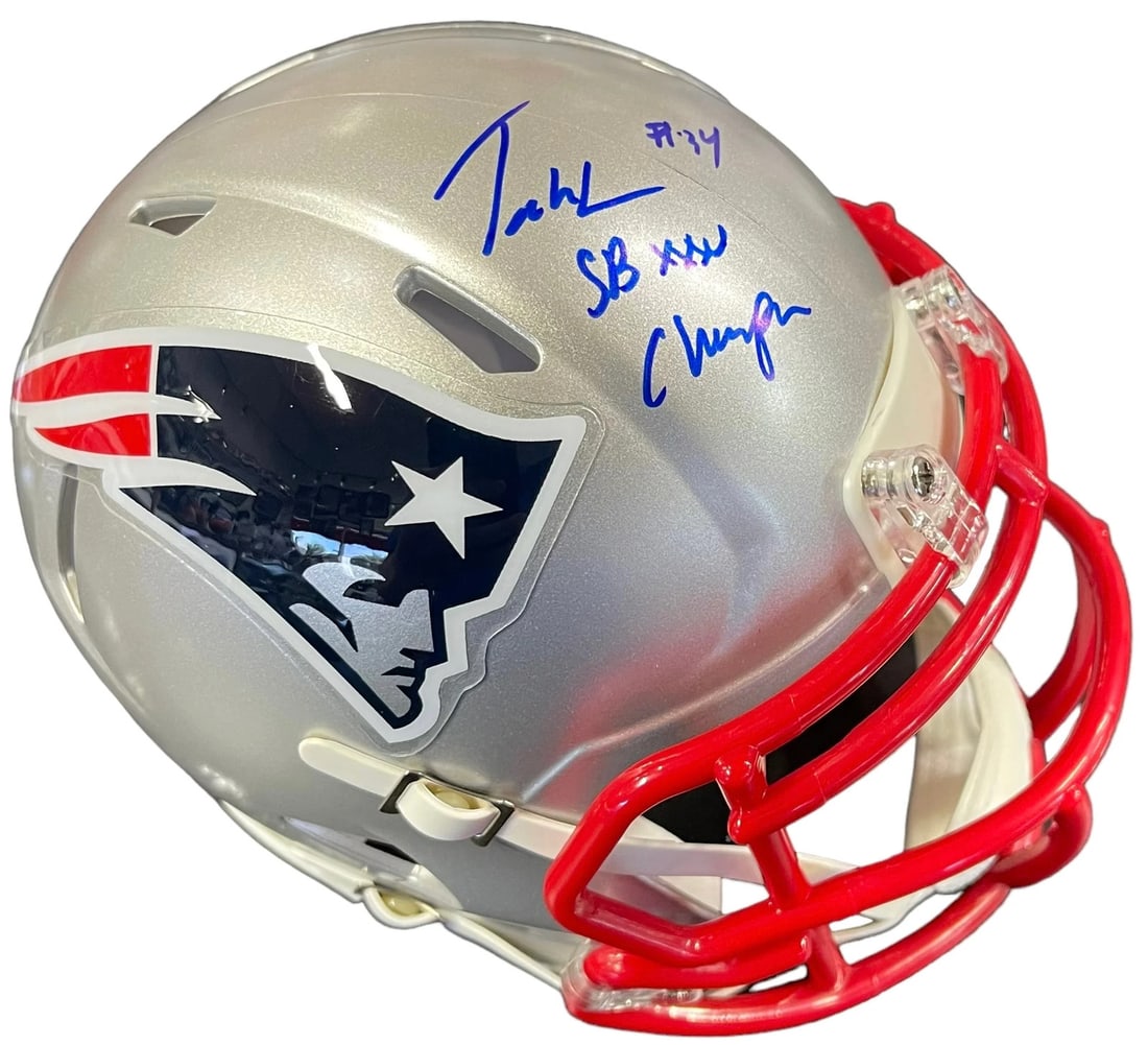 Tebucky Jones "SB 36 Champs" Autographed New England Patriots Mini Helmet (JSA): Tebucky Jones "SB 36 Champs" Autographed New England Patriots Mini Helmet (JSA) Item Specifics: Brand: James Spence Authentication (JSA) Tebucky Jones "SB 36 Champs" Autographed New England Patriots M