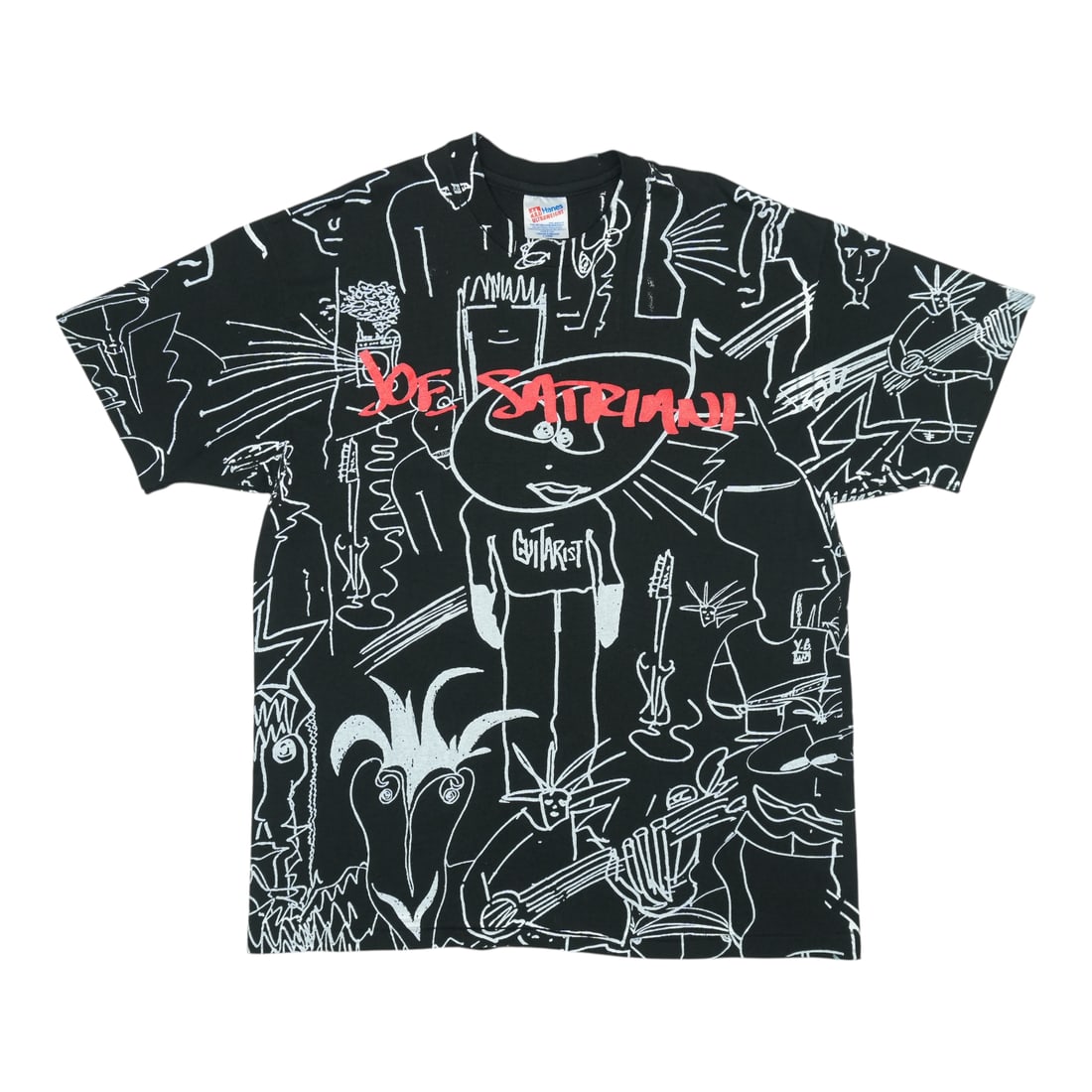 1990s Joe Satriani Goodbye For Now All Over Print Shirt: 1990s Joe Satriani Goodbye For Now All Over Print Shirt Extra Large Joe Satriani Goodbye For Now All Over Print Shirt in Excellent Condition. This vintage 1990s shirt features front and back