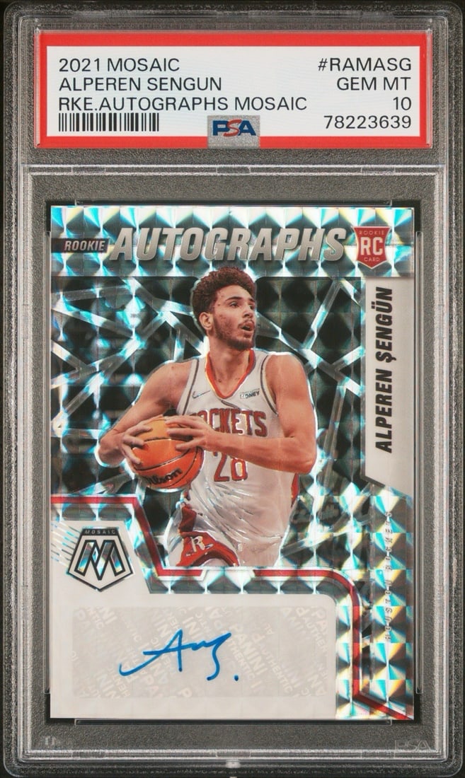 2021 PANINI MOSAIC ALPEREN SENGUN #RAMASG ROOKIE AUTO PSA 10: 2021 PANINI MOSAIC ALPEREN SENGUN #RAMASG ROOKIE AUTO PSA 10 Item Specifics: Autographed: Yes Set: 2021 PANINI MOSAIC ROOKIE AUTOGRAPHS MOSAIC Player/Athlete: ALPEREN SENGUN Material: Card Stock Grade