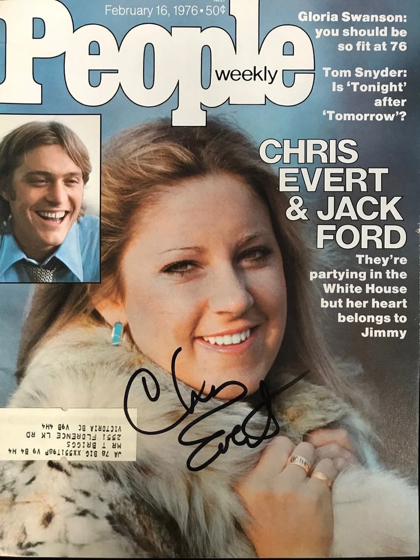 People Magazine February 16 1976 Signed By Chris Evert: People Magazine February 16 1976 Signed By Chris Evert Signed by Chris Evert in February 16, 1976, this People Magazine issue captures a pivotal moment in the tennis world. The magazine's cover and