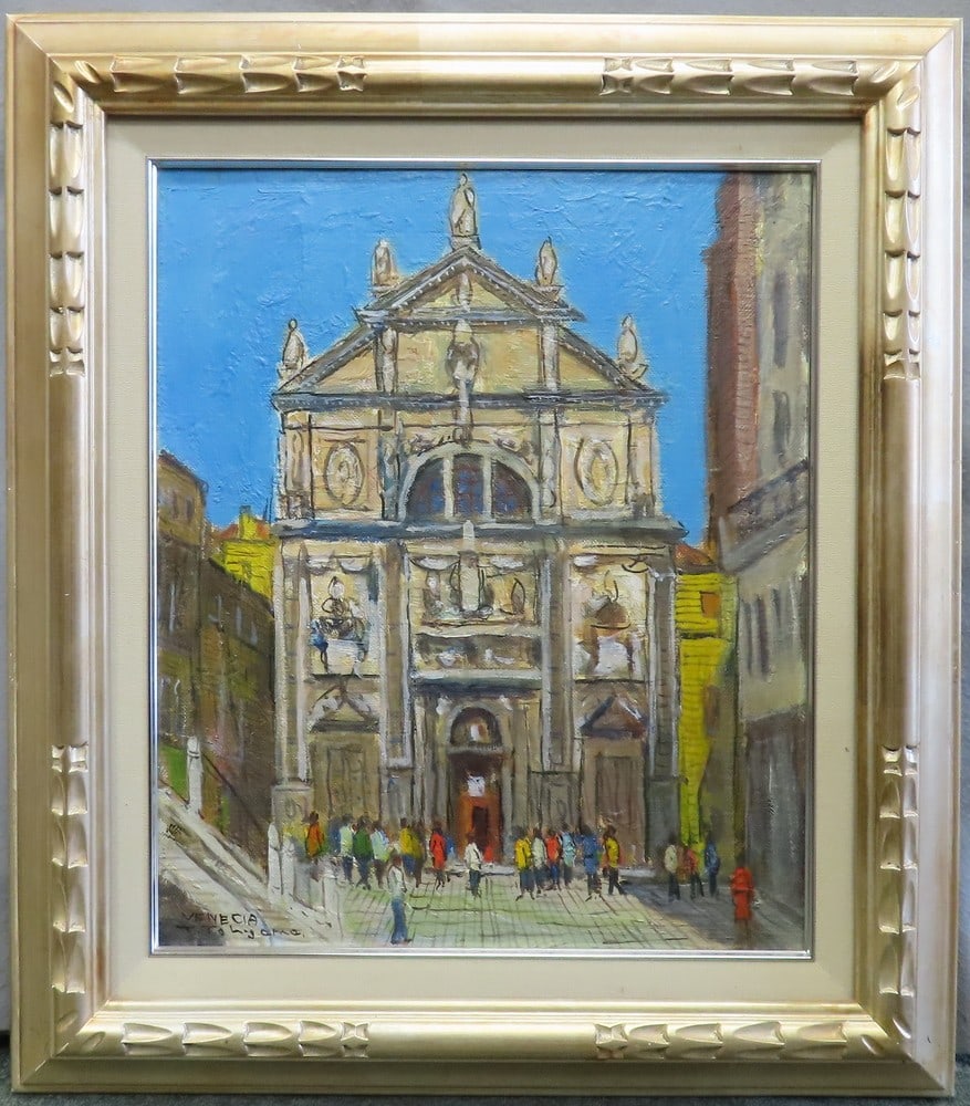 Japanese Art F8 Canvas Oil Painting Landscape Tomohiro Toyama Venice: Japanese Art F8 Canvas Oil Painting Landscape Tomohiro Toyama Venice Item Specifics: Artist: Tomohiro Toyama Subject: Venice Landscape Material: Oil on Canvas Style: Japanese Size: 63 x 55 cm Year Of 
