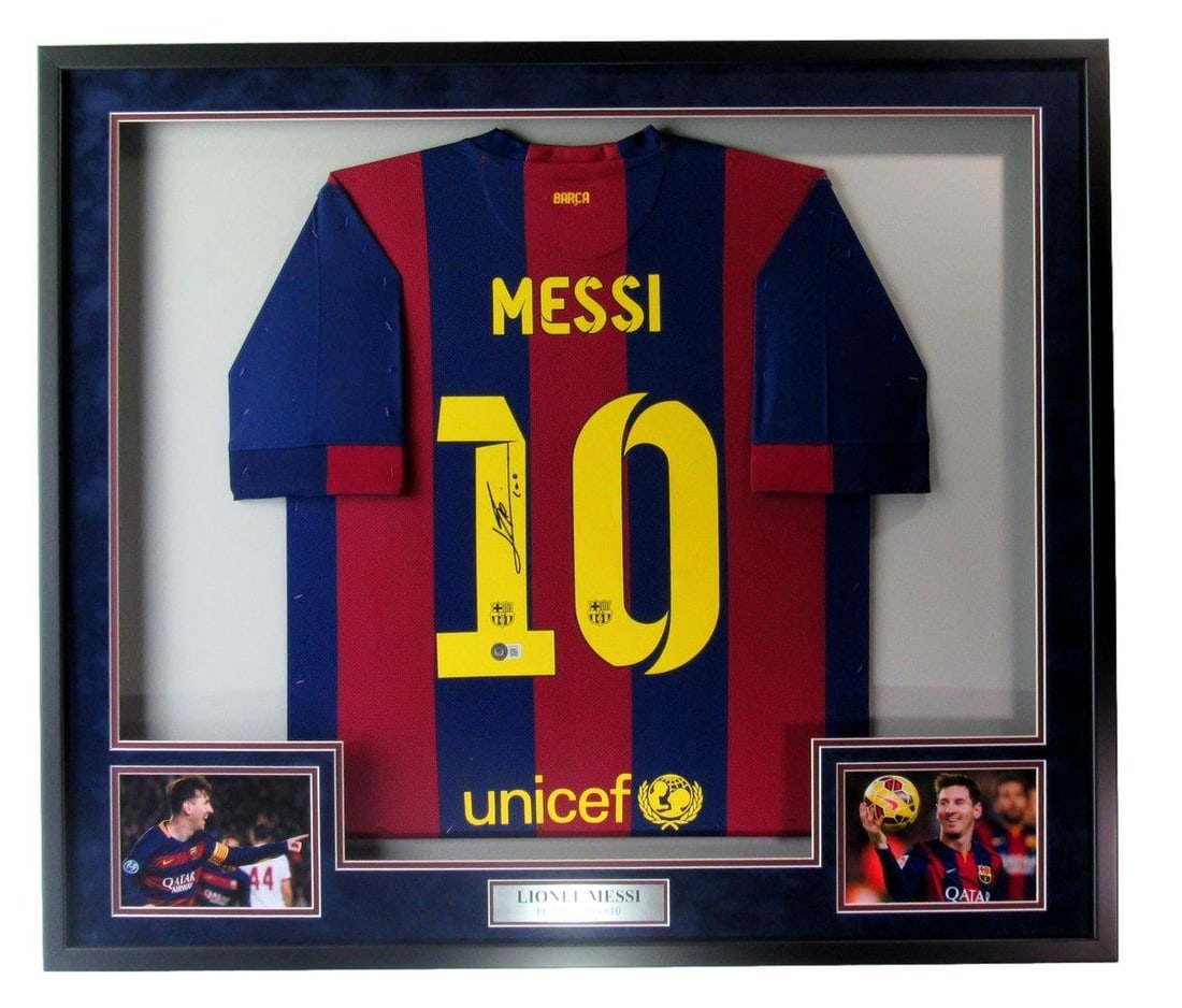 Lionel Messi Signed/ Autographed FC Barcelona Soccer Jersey Framed Beckett 190099 (1 of 4)
