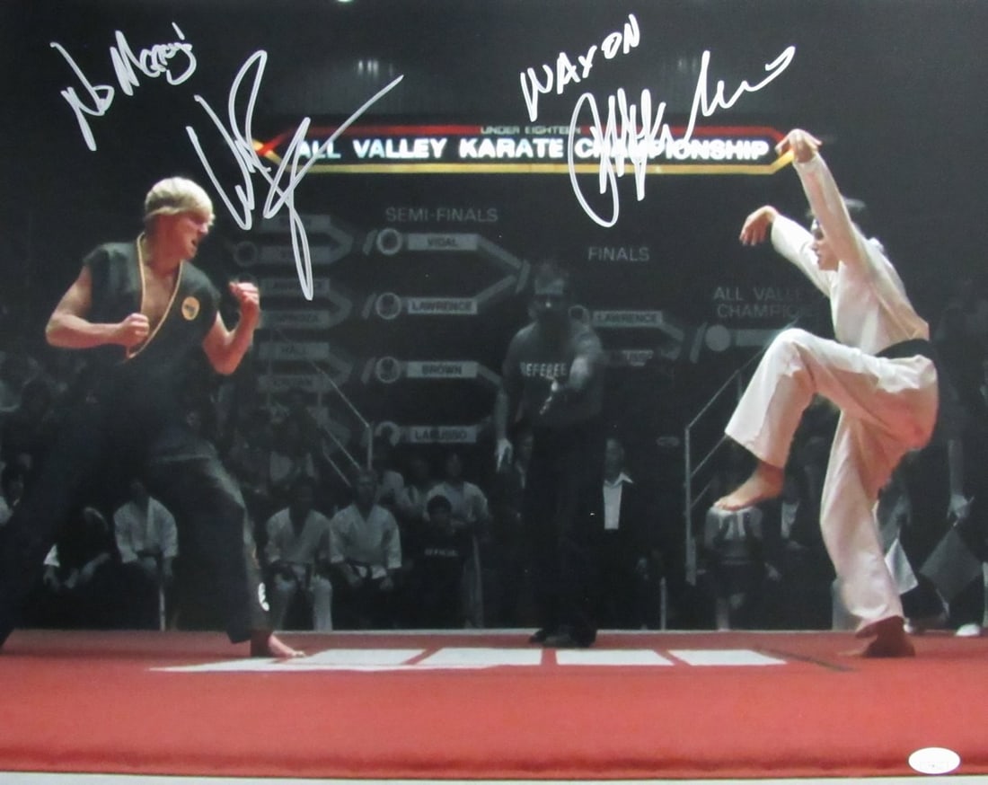 Ralph Macchio & William Zabka KARATE KID Signed/ Inscribed 16x20 Photo JSA 196813 (1 of 4)
