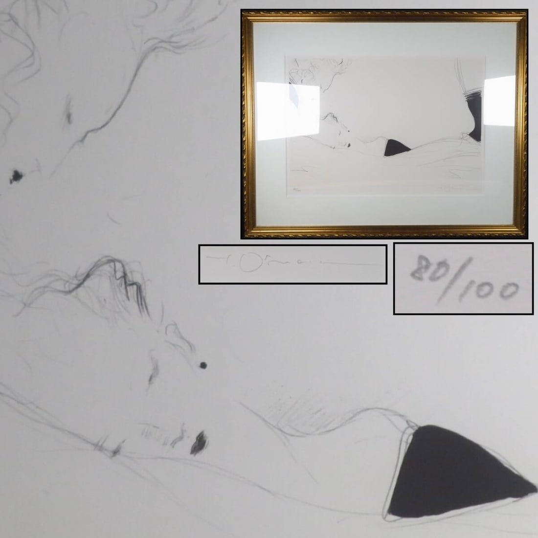 Signed ED100 Yoshitaka Amano Art Lithograph Collectible Framed Print (1 of 10)