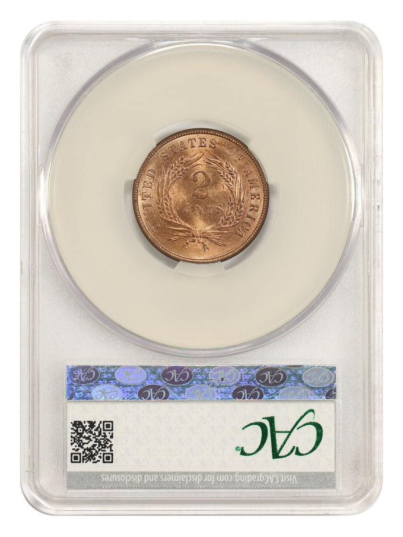1870 2C CACG MS65RD - Two Cent - Desirable in Full Rd - 2