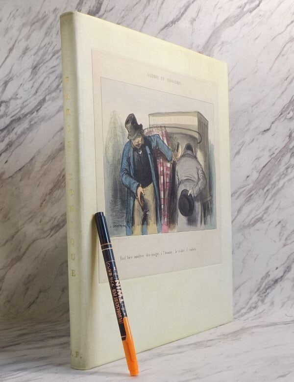 1844 Paris Comique 1st Edition Aubert Hand-Colored Lithographs Vellum Binding (1 of 10)