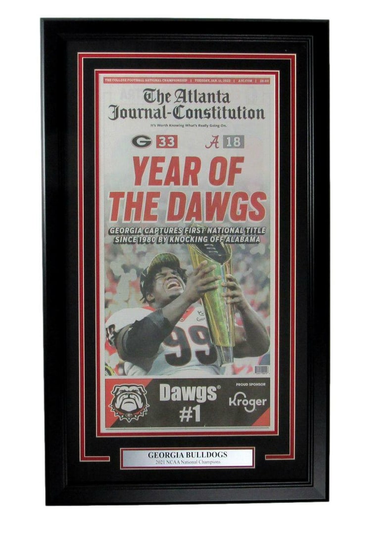 Atlanta Journal-Constitution Newspaper Georgia 2021 National Champ Framed 165813 (1 of 2)