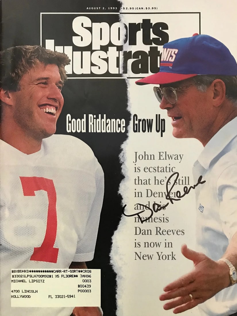 Dan Reeves Signed Sports Illustrated August 2 1993 (1 of 2)