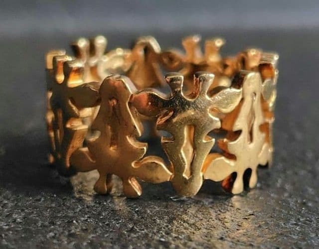Carrera Giraffe Head 18k Yellow Gold Animal Wide Band Ring with Paper (1 of 9)