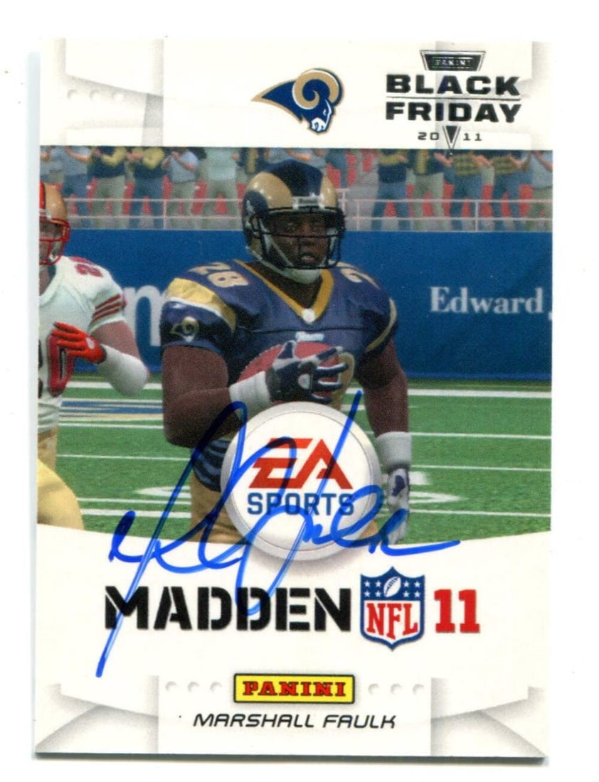 Marshall Faulk 2011 Panini Black Friday Autographed Card (1 of 2)