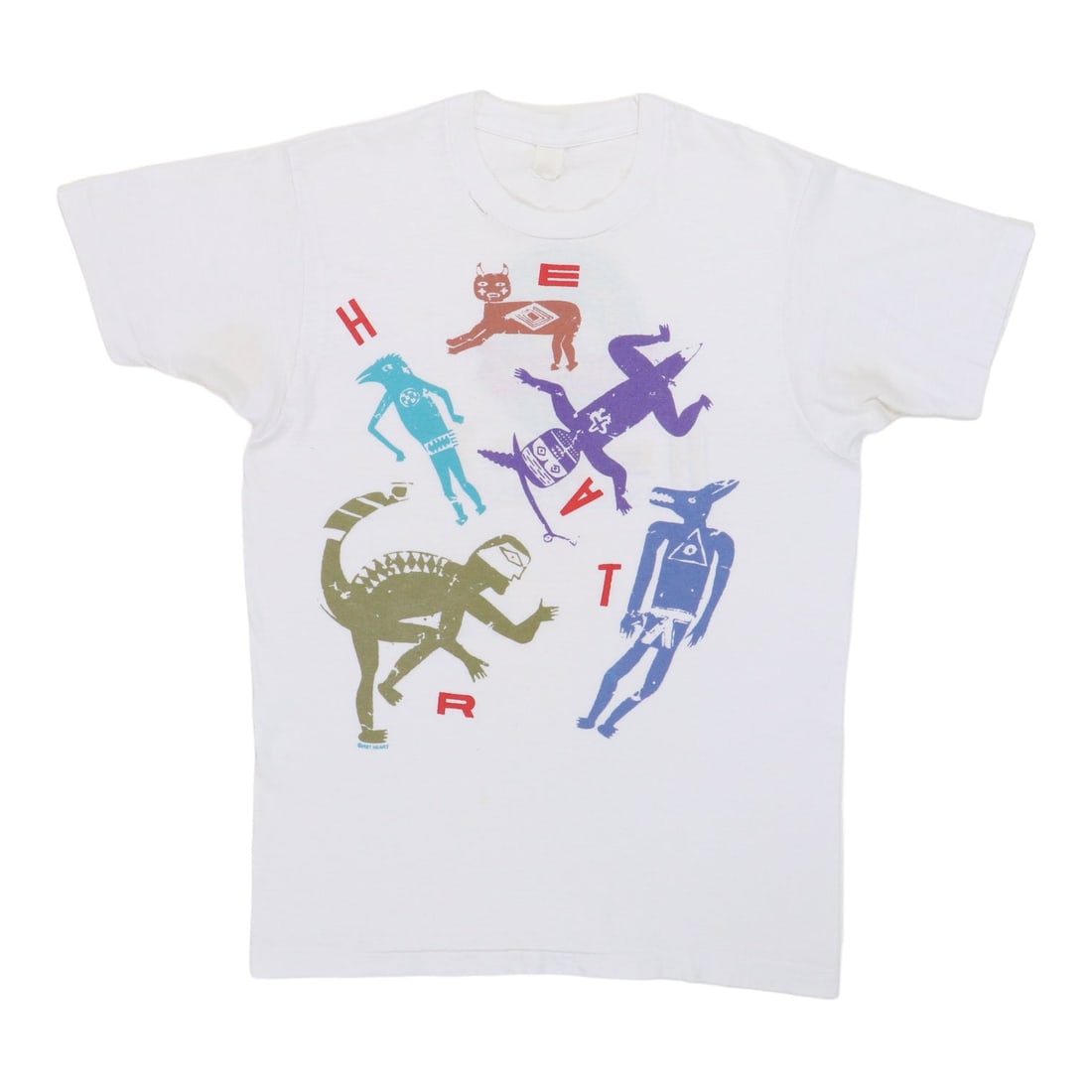 Heart Tour Shirt 1987 Bad Animals: Heart Tour Shirt 1987 Bad Animals White 100% Cotton Heart Tour Shirt from the 1987 Bad Animals Tour. This vintage shirt features front and back graphics, with a worn condition including a hole on the 