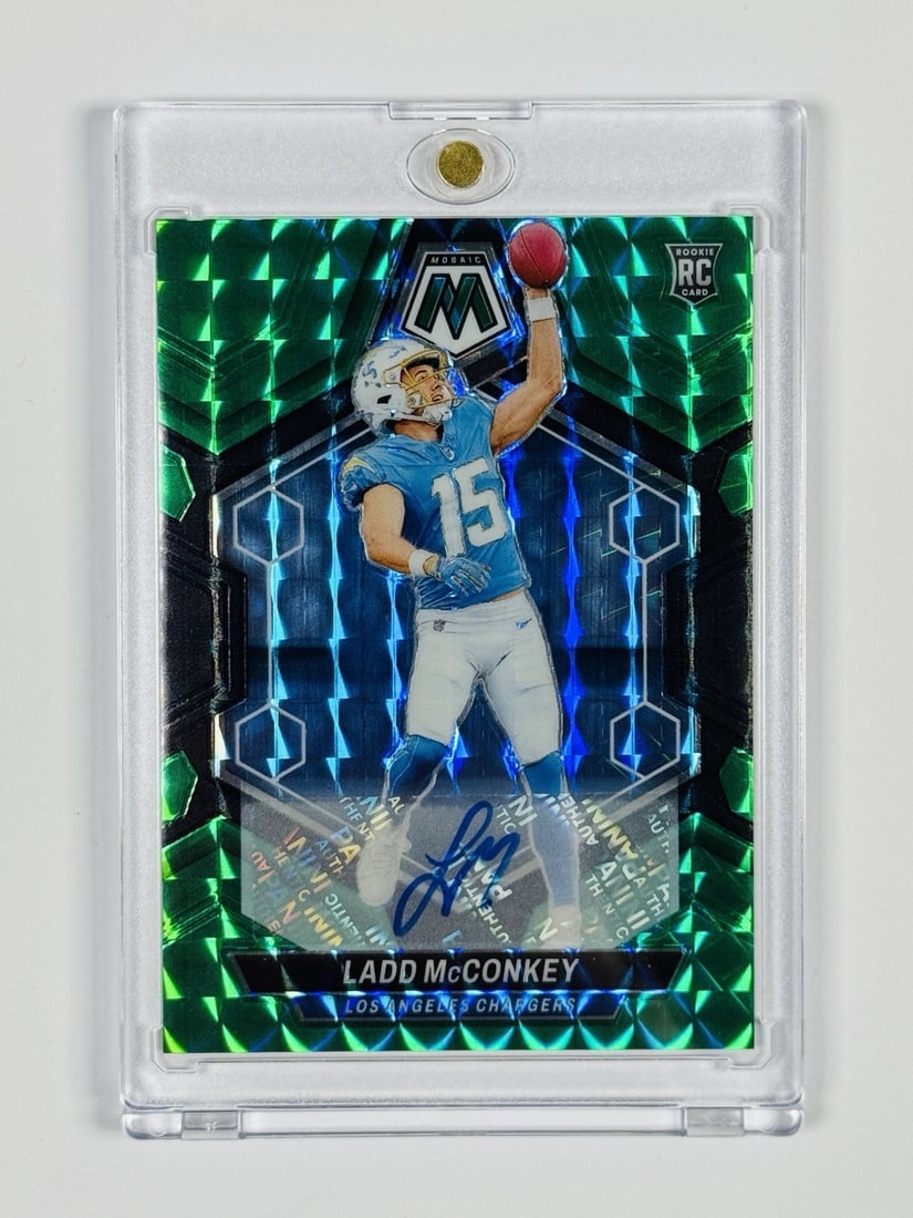 2024 PANINI MOSAIC LADD MCCONKEY #334 GREEN BLACK CHOICE ROOKIE AUTO/ 25 (1 of 2)