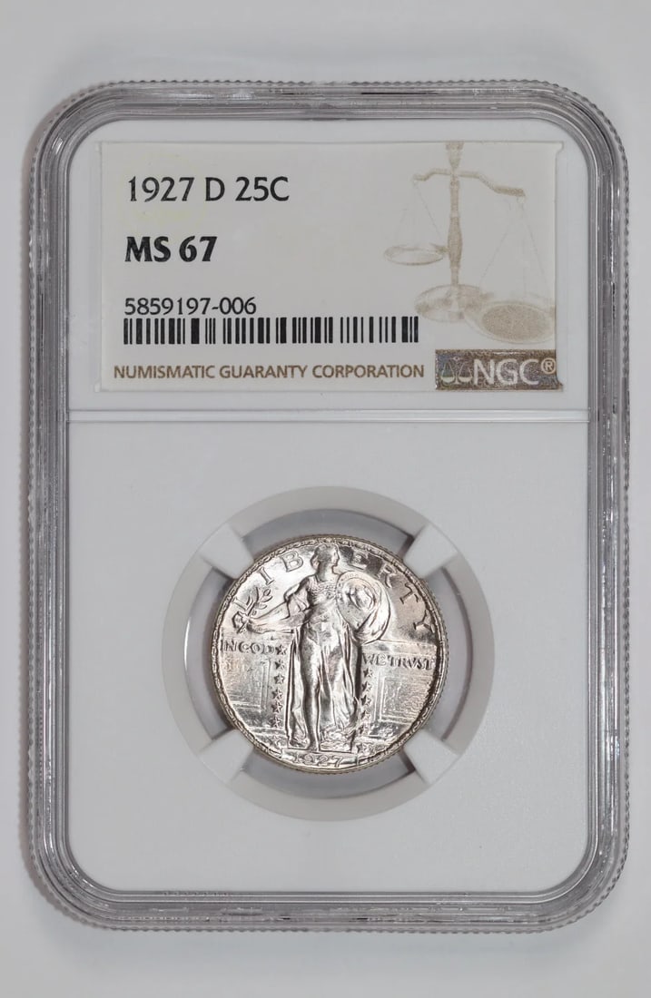 1927-D STANDING LIBERTY QUARTER NGC MS67 BLAST WHITE PQ (1 of 2)