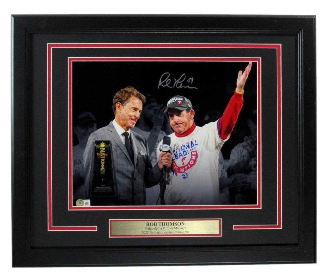 Rob Thomson Autographed 11x14 Photo Phillies Framed Beckett 176544: Rob Thomson Autographed 11x14 Photo Phillies Framed Beckett 176544 Item Specifics: Sport: Baseball Product: Photo Original/Reprint: Original Team: Philadelphia Phillies Autograph Authentication: BAS/B