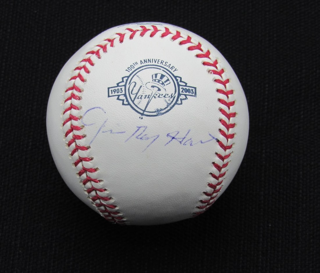 Jim Ray Hart Signed/ Auto Yankees 100th OML Baseball JAS 186613: Jim Ray Hart Signed/ Auto Yankees 100th OML Baseball JAS 186613 Signed by Jim Ray Hart, the 100th OML Baseball features a notable autograph from the former New York Yankees player. This baseball bears