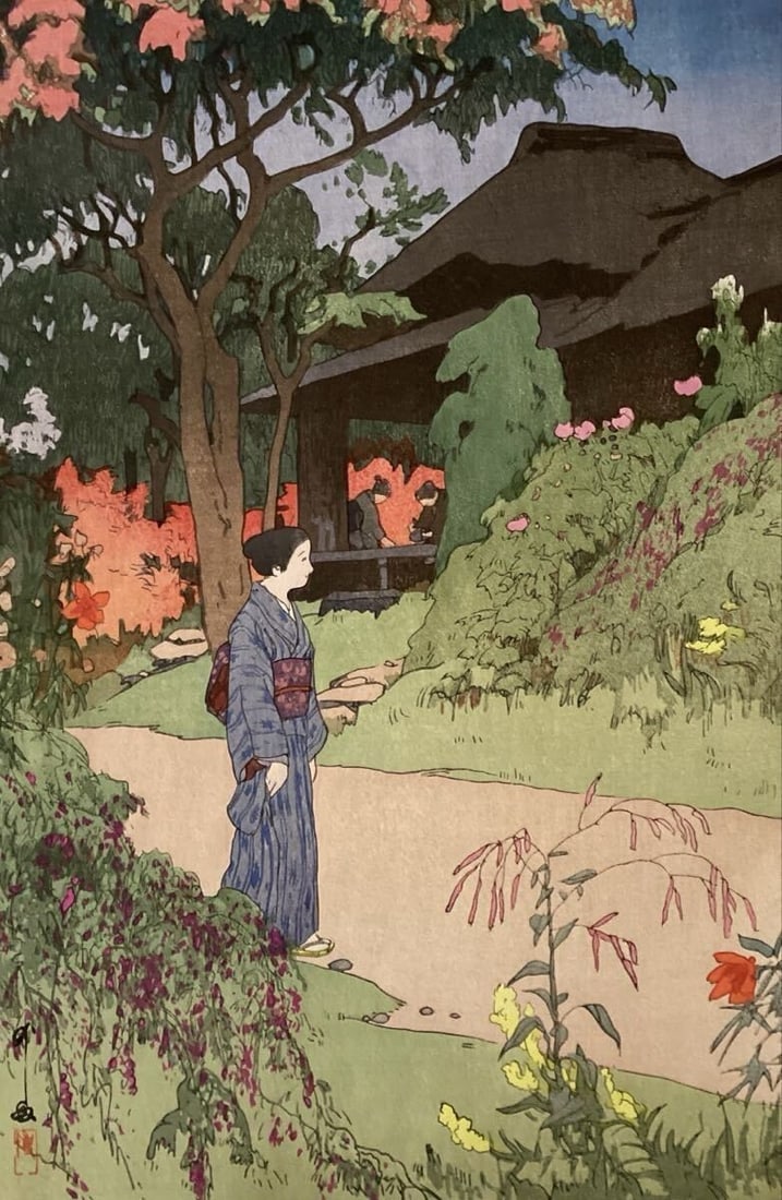 Hiroshi Yoshida Hundred Flower Garden Woodblock 1926 Signed Sheet Only Authentic: Hiroshi Yoshida Hundred Flower Garden Woodblock 1926 Signed Sheet Only Authentic Item Specifics: Primary Material: Paper Color: Multi-Color Original/Reproduction: Vintage Original Region Of Origin: Ja