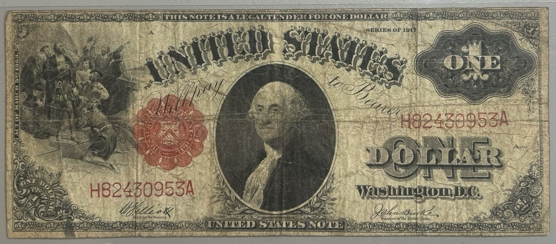 US note legal tender 1917 $1 (1 of 2)