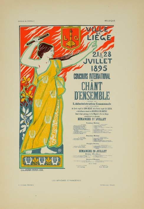 Original Vintage Poster Ville De Liege By Donnay For Affiches Etrangeres 1897: Original Vintage Poster Ville De Liege By Donnay For Affiches Etrangeres 1897 Item Specifics: Artist: DONNAY Style: Art Nouveau Date Of Creation: 1897 Year Of Production: 1897 Width (Inches): 9