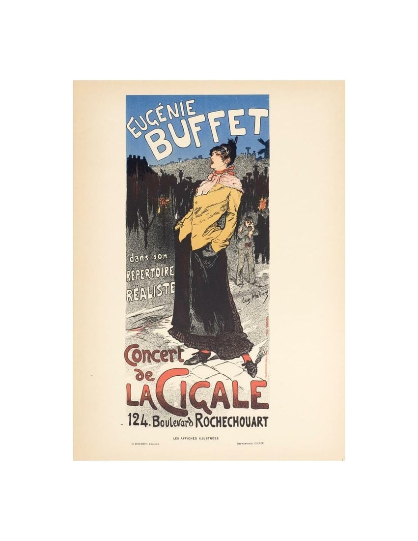 Original Vintage Poster Eugenie Buffet La Cigale For Affiches Illustrees 1896: Original Vintage Poster Eugenie Buffet La Cigale For Affiches Illustrees 1896 Item Specifics: Artist: METIVET Style: Art Nouveau Date Of Creation: 1897 Year Of Production: 1897 Width (Inches): 8.5 Sub