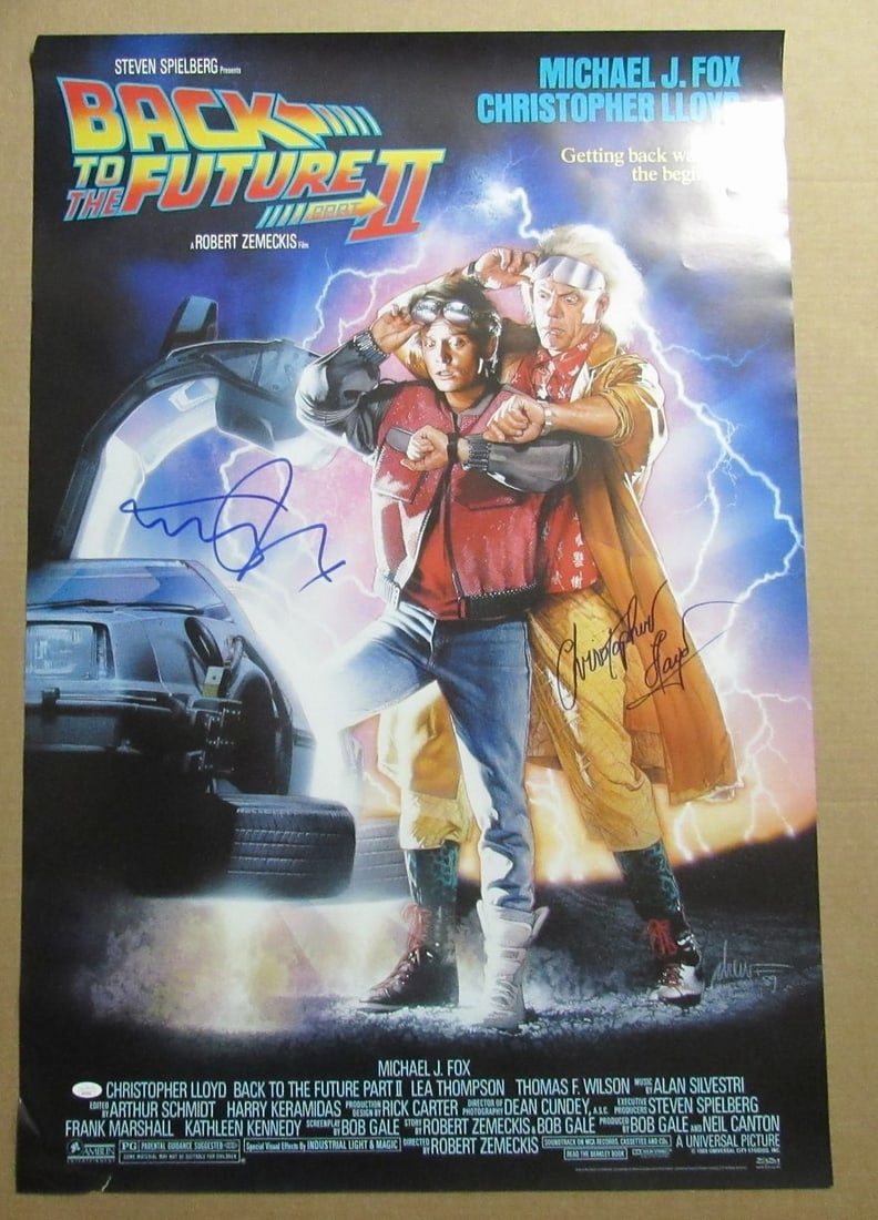 Michael J Fox/ Christopher Lloyd Signed 27x40 Poster "Back to Future II" JSA 973 (1 of 1)
