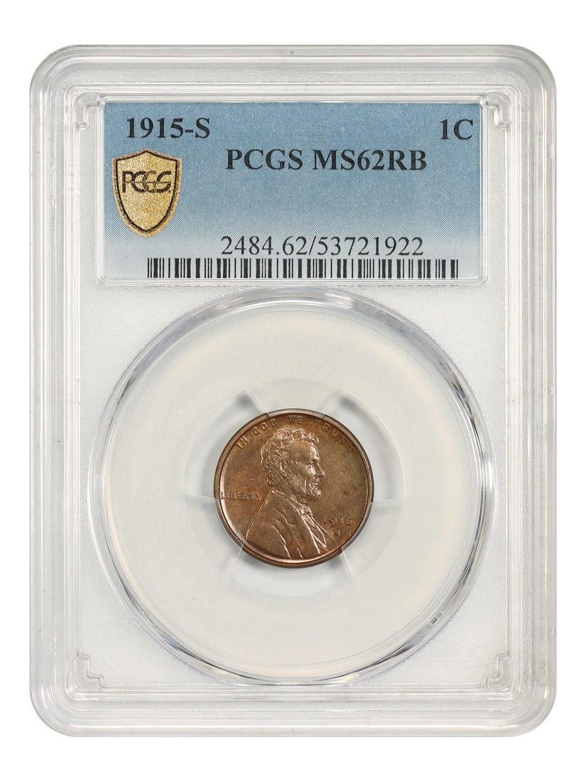 1915-S 1C PCGS MS62RB - Lincoln Cent (Wheat Reverse) - Underrated Lincoln Cent (1 of 5)