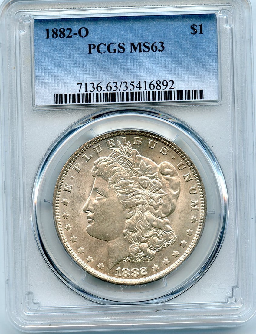 C10554- 1882-O VAM-17B LDS "DIE BREAK U" PCGS MS63 (1 of 3)