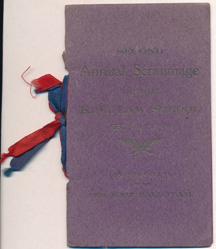 1904 K.U. Law School Annual Football Scrimmage Vintage Dance Card Program 142156 (1 of 4)