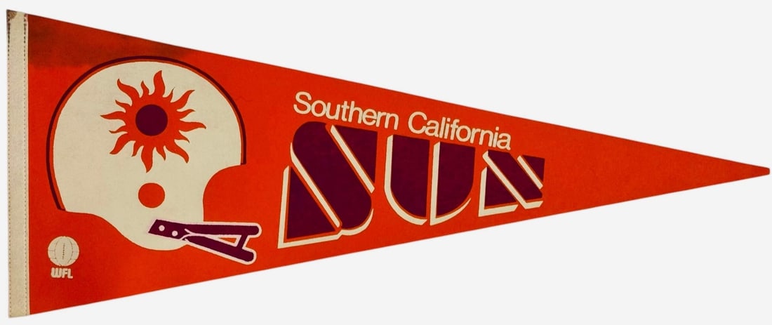 1975 Southern California Sun WFL Large Pennant Banner (1 of 1)