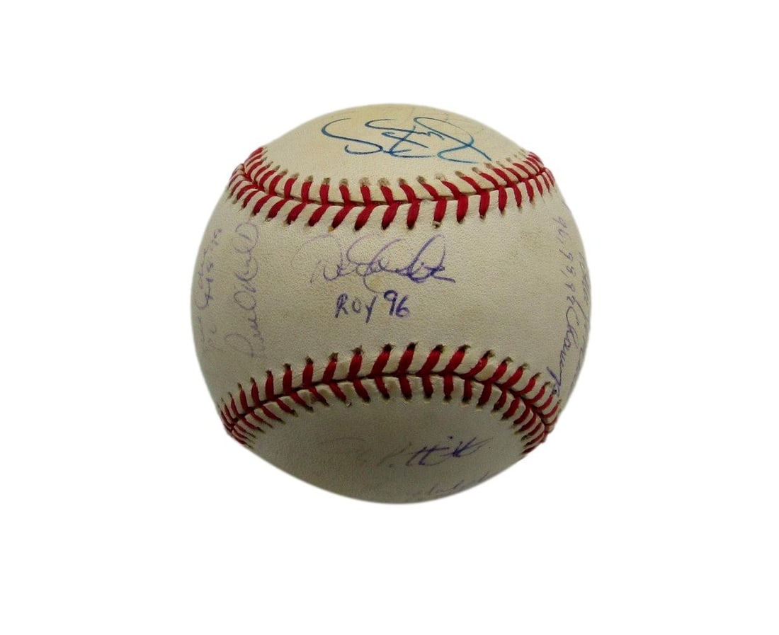 Yankees World Series Team Signed Baseball Jeter Rivera HOF PSA DNA (1 of 6)