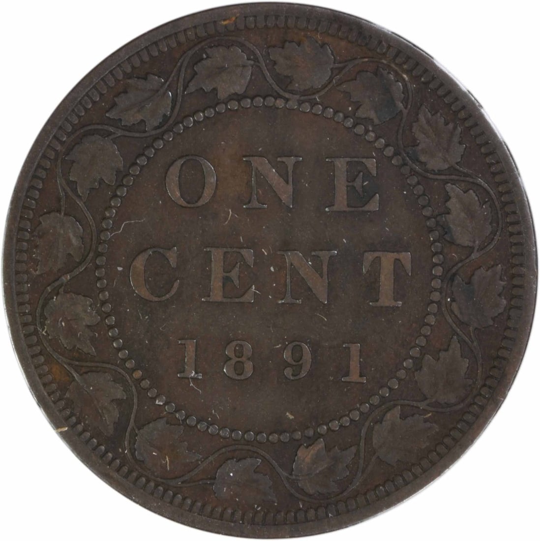 Small Date Small Leaves 1 Cent Canada EF Uncertified - 2