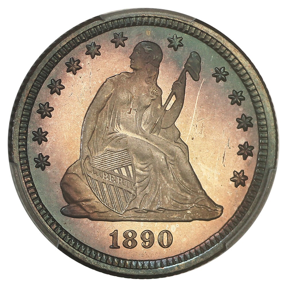 PCGS PR67+CAM 1890 25C ex: Simpson - 5