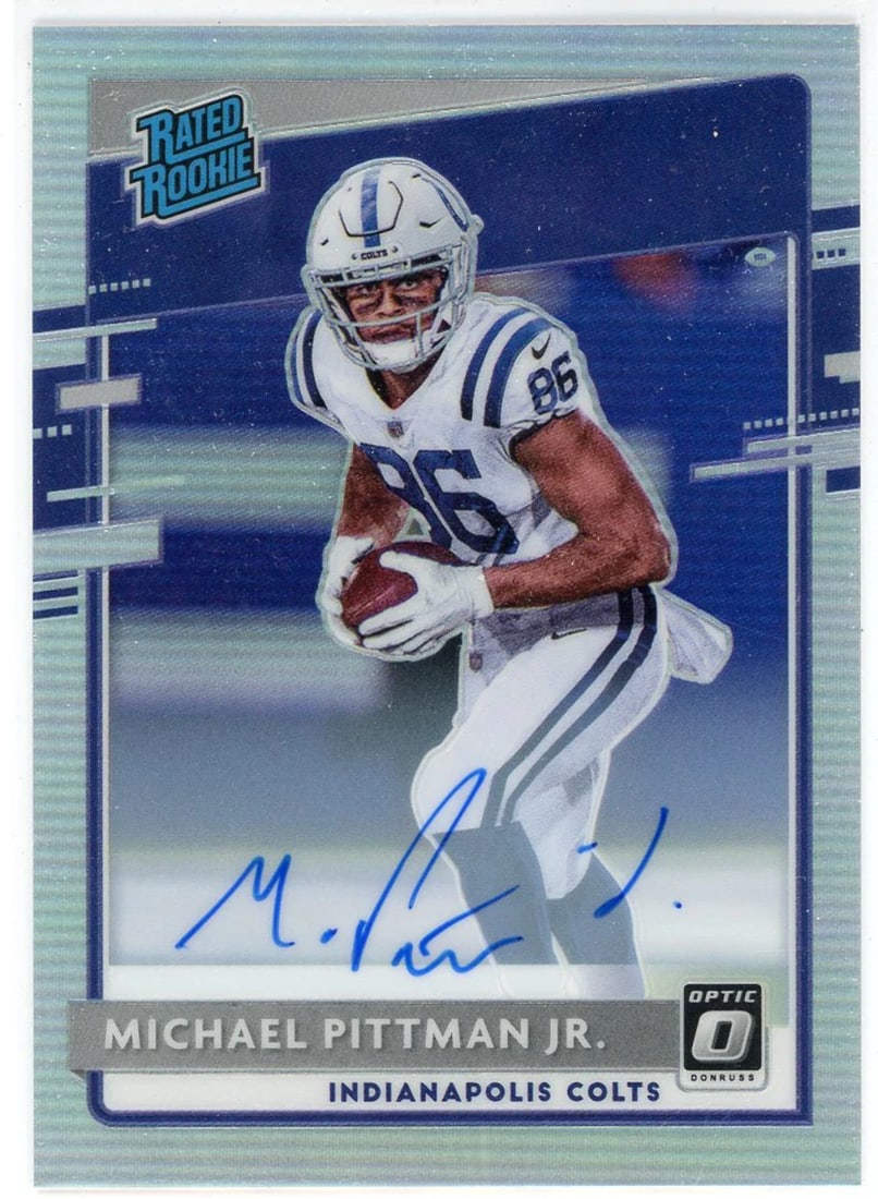 Michael Pittman Jr. Autographed 2020 Panini Donruss Optic Silver Prizm Rookie Ca (1 of 2)