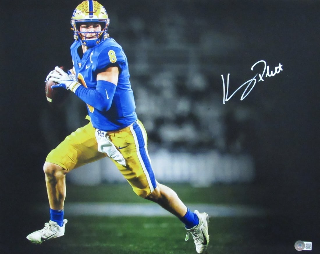 Kenny Pickett Autographed 16x20 Photo University of Pittsburgh Beckett: Kenny Pickett Autographed 16x20 Photo University of Pittsburgh Beckett Kenny Pickett's signed 16x20 photo from his time at the University of Pittsburgh bears his mark. This official Beckett-graded ite