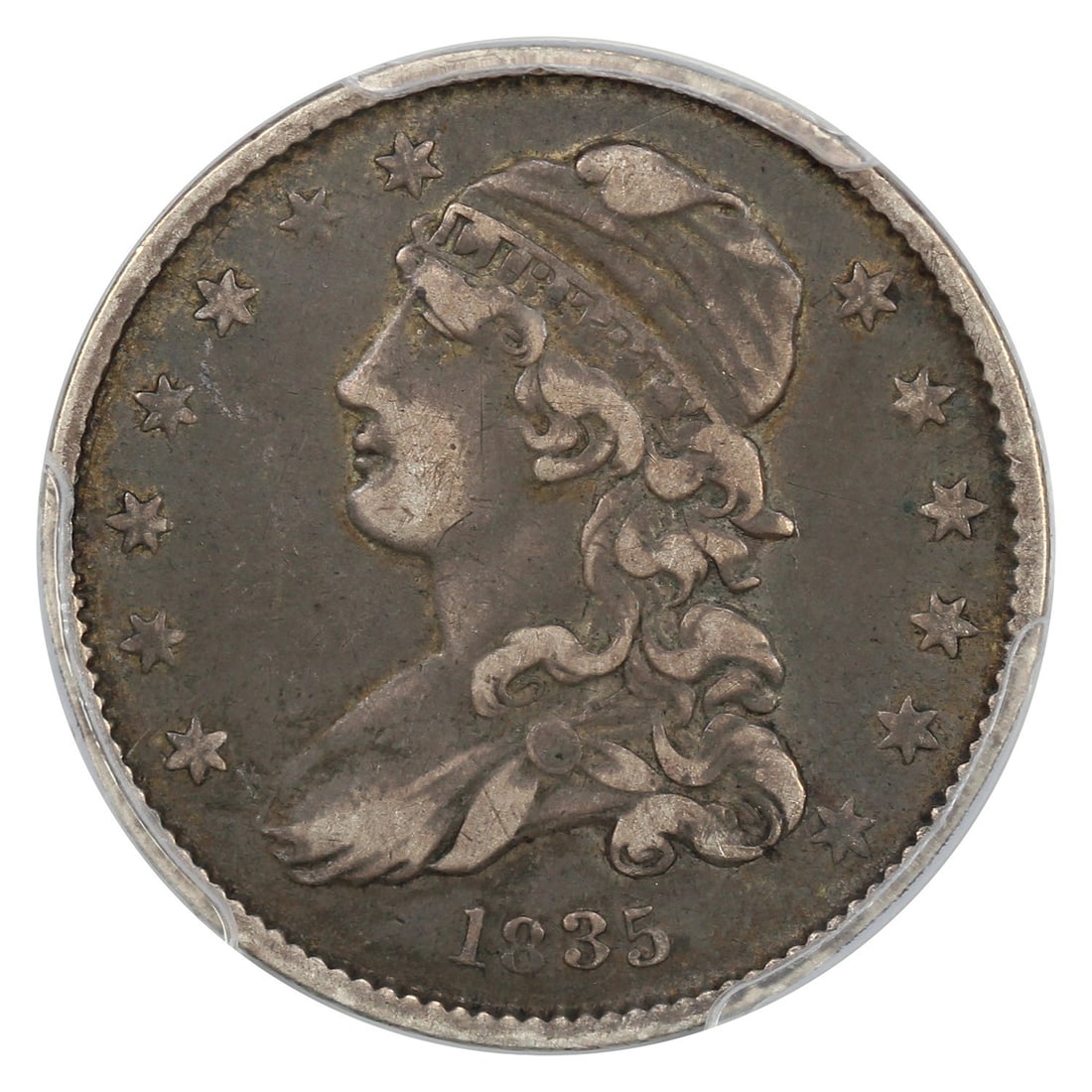 VF30 Capped Bust Quarter 25C 1835 PCGS - 3