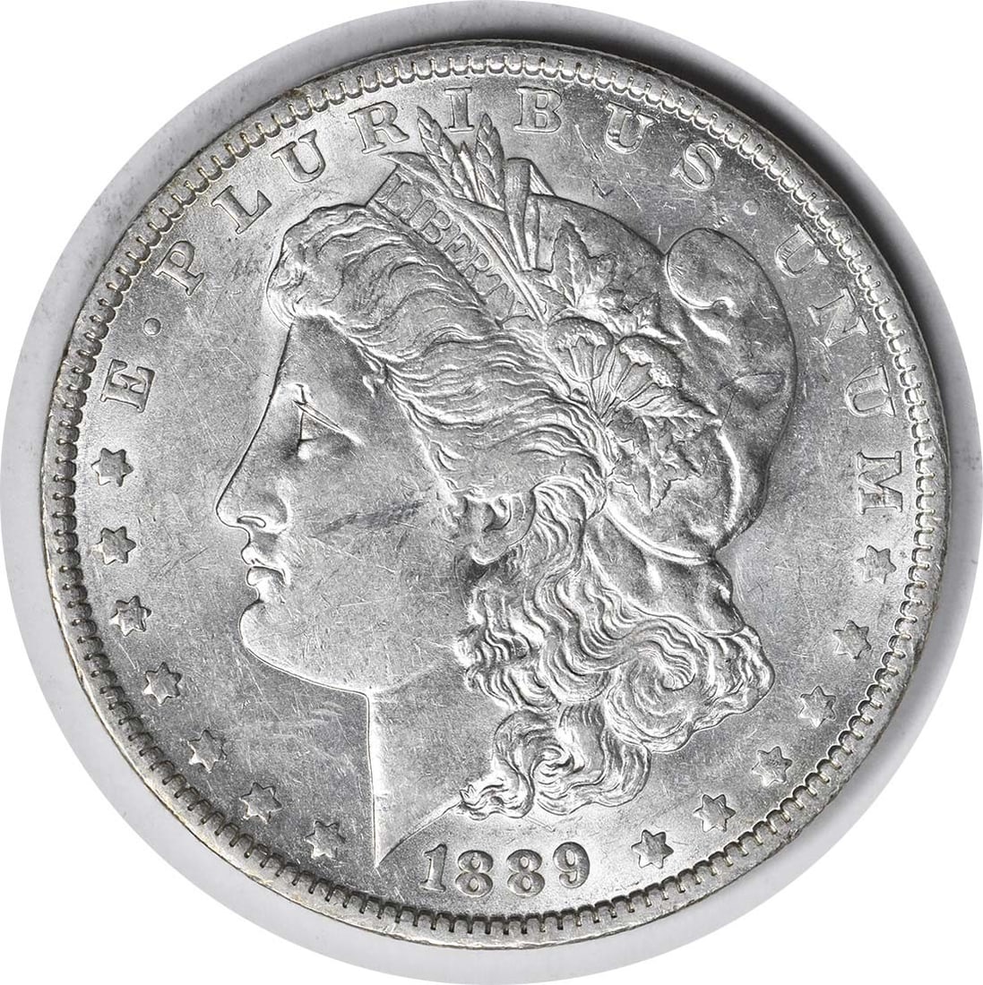VAM 2 Morgan Dollar 1889 O AU Slider Uncertified Silver Oval: VAM 2 Morgan Dollar 1889 O AU Slider Uncertified Silver Oval The VAM 2 Morgan Dollar 1889 O AU Slider Uncertified Silver Oval features an AU grade, indicating high-quality circulated condition. This c