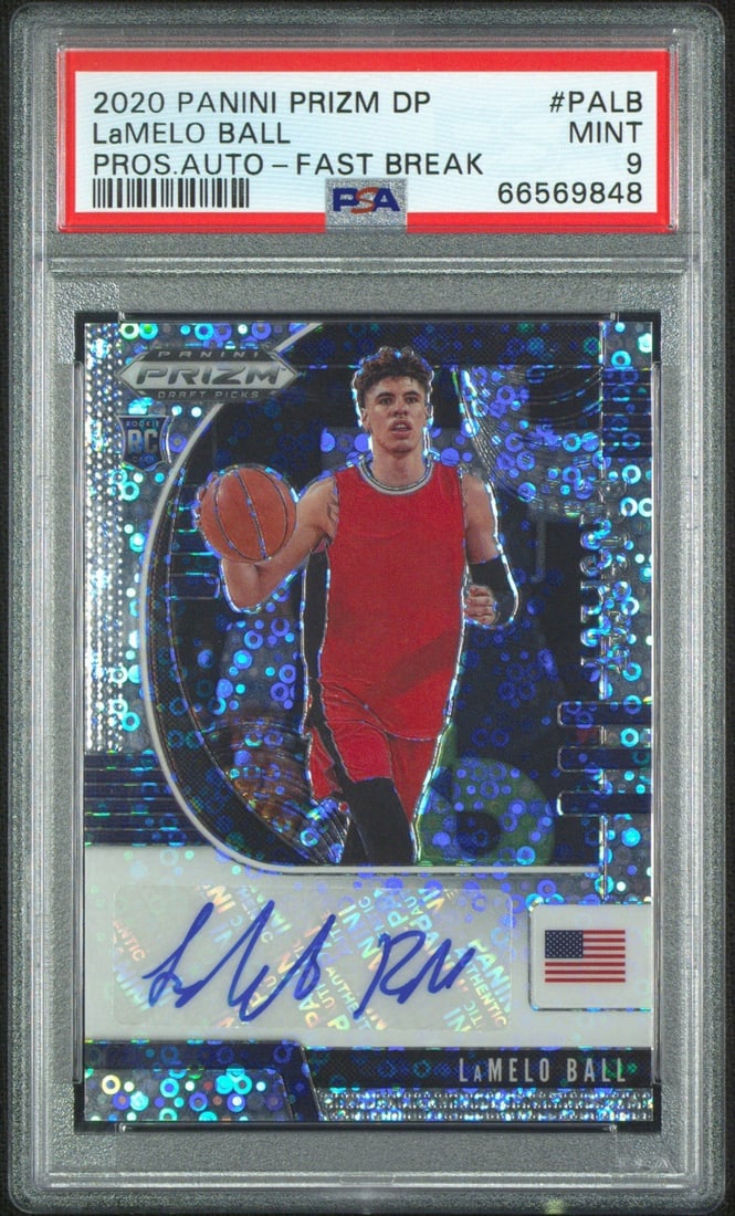PANINI PRIZM LAMELO BALL #PALB FAST BREAK ROOKIE AUTO PSA 9 (1 of 3)