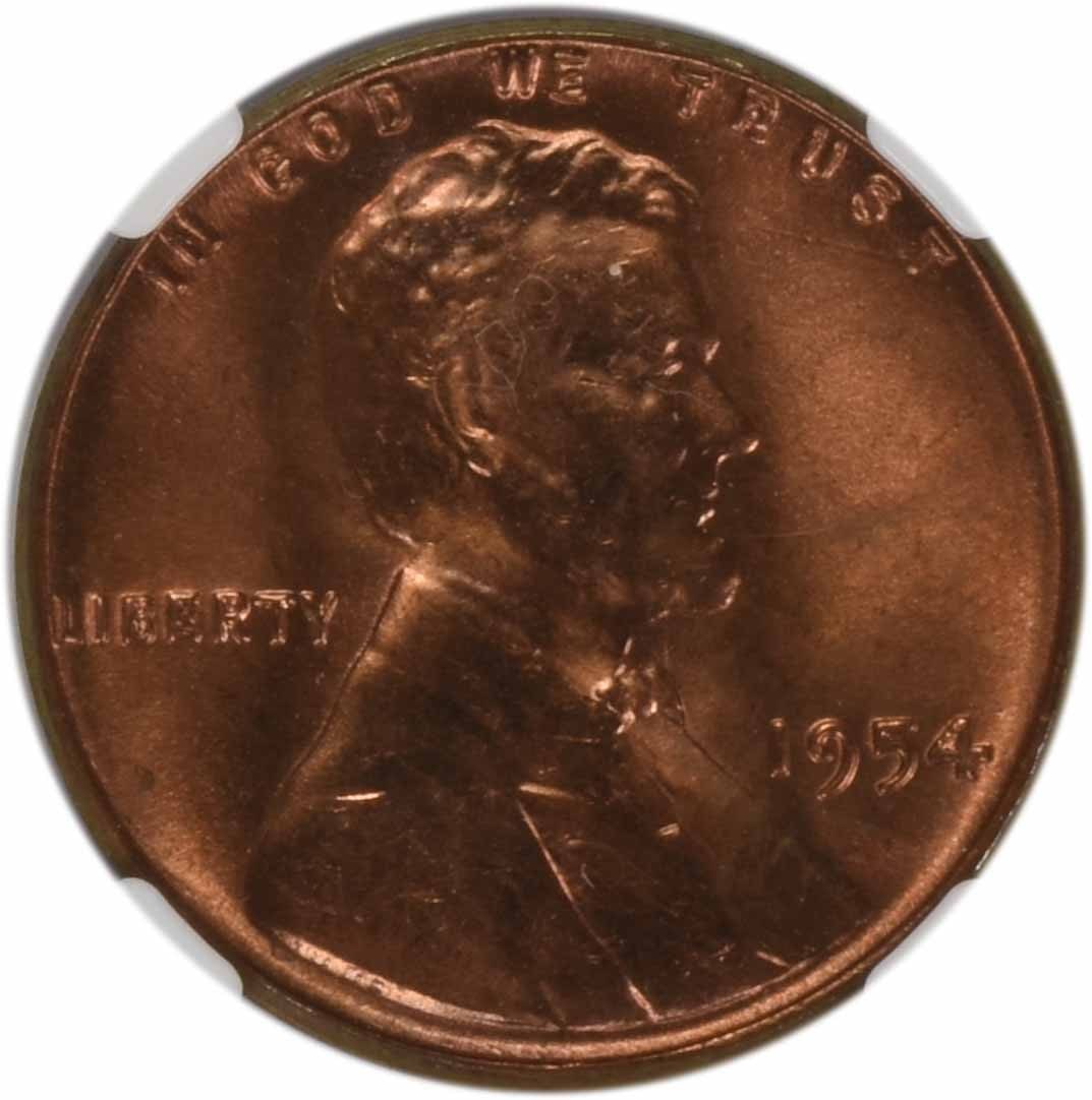 1954 Lincoln Cent MS67RD NGC - 2