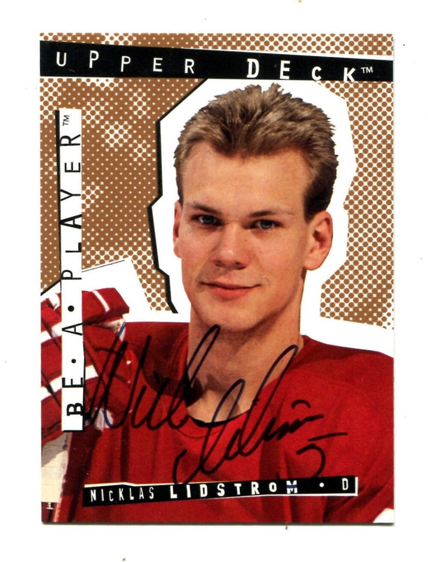 Nicklas Lidstrom 1995 Upper Deck #162 Autographed Card (1 of 2)