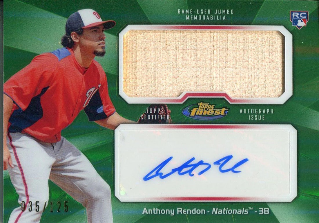 Anrthony Rendon Autographed 2013 Topps Finest Bat Card: Anrthony Rendon Autographed 2013 Topps Finest Bat Card The Anrthony Rendon Autographed 2013 Topps Finest Bat Card is a unique collectible featuring the signature of the player. Numbered out of 125, th