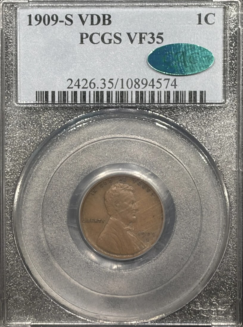 PCGS LINCOLN CENT VDB VF35 1909-S (1 of 3)