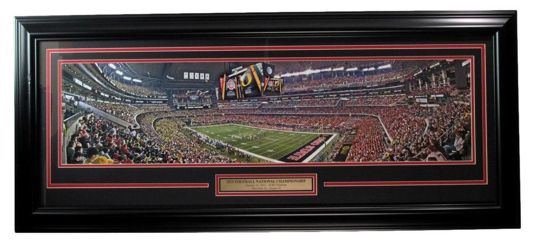2015 Football National Championship 44x19 Pano Photo AT&T Stadium Framed 187162: 2015 Football National Championship 44x19 Pano Photo AT&T Stadium Framed 187162 Item Specifics: Original/Reprint: Original Product: Photo Sport: Football Productname: Chuck Noll Autographed 3x5 Index 
